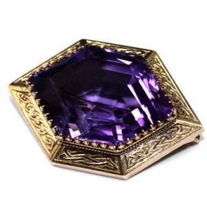 E-treasures Amethyst Brooch February Birthstone