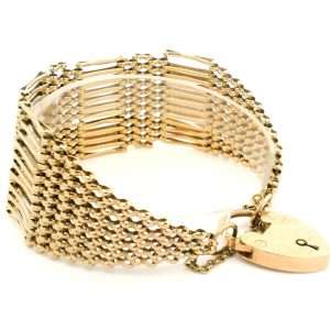 9ct Gold 12 Bar Gate Bracelet